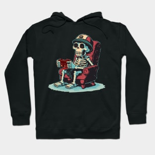 Skeleton Playing Videogames Gaming Funny Halloween For Gamer Hoodie